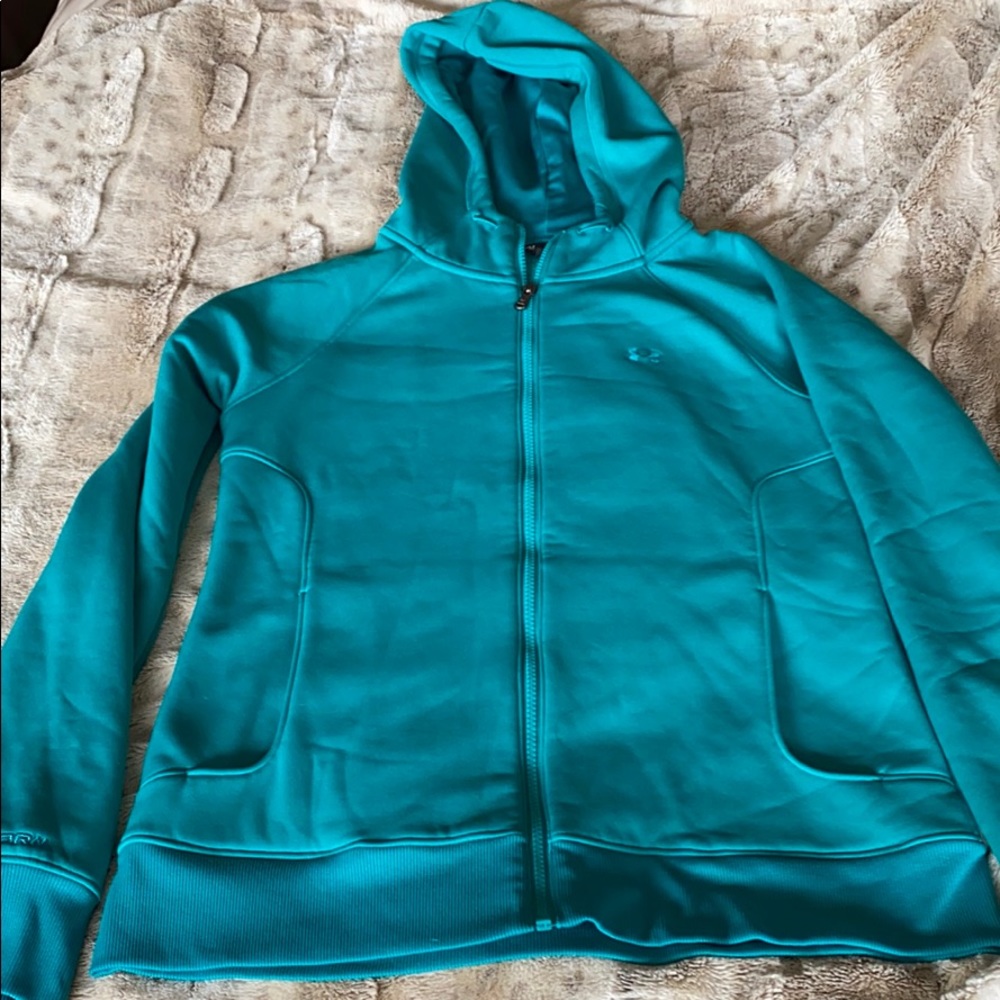 Teal, zip up hoodie, in new condition